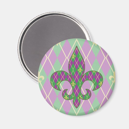 Karneval Rauten Magnet (Vorderseite/Rückseite)