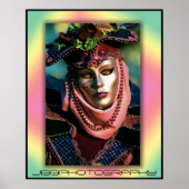 Karneval Rosa Lippen Poster (Vorne)