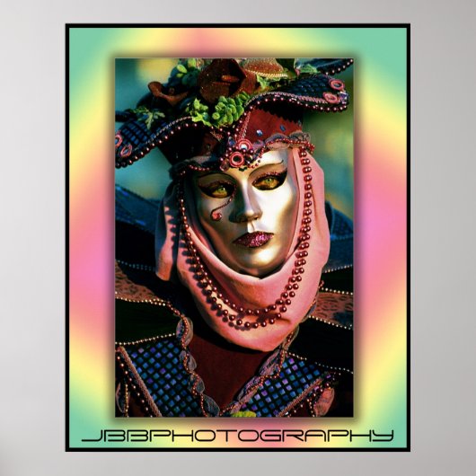 Karneval Rosa Lippen Poster (Vorne)