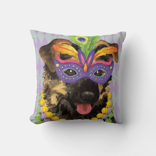 Karneval-Schäferhund Kissen (Vorderseite)