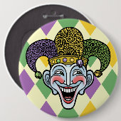Karneval-Spaßvogel Button (Vorne & Hinten)