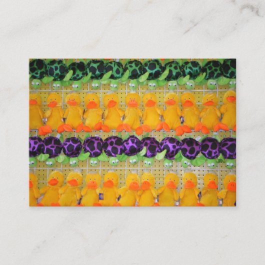 Karneval-Spiel Plush Duck Turtle Toy Preise Tiere Visitenkarte (Vorderseite)