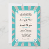 Karneval Steampunk Türkis Hochzeit Einladung (Vorderseite)