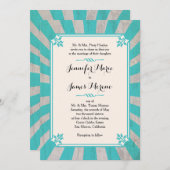 Karneval Steampunk Türkis Hochzeit Einladung (Vorne/Hinten)