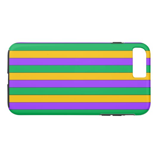 Karneval Stripes Muster-lila grünes Gelb Case-Mate iPhone Hülle (Rückseite (Horizontal))