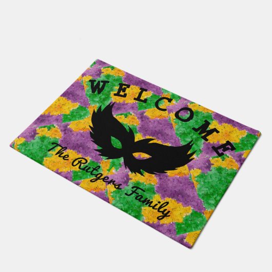 Karneval-Tarnungs-Maske Fußmatte (Schrägansicht)