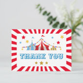 Karneval Thema Party Flat Danke Karte (Stehend Vorderseite)