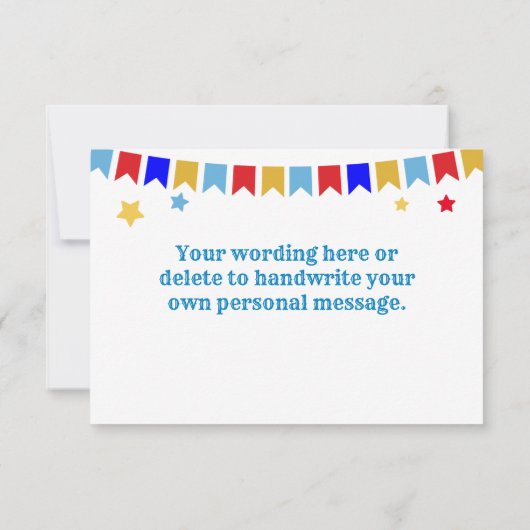 Karneval Thema Party Flat Danke Karte (Rückseite)