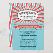 Karneval Themed Wedding Save the Date (Vorne/Hinten)