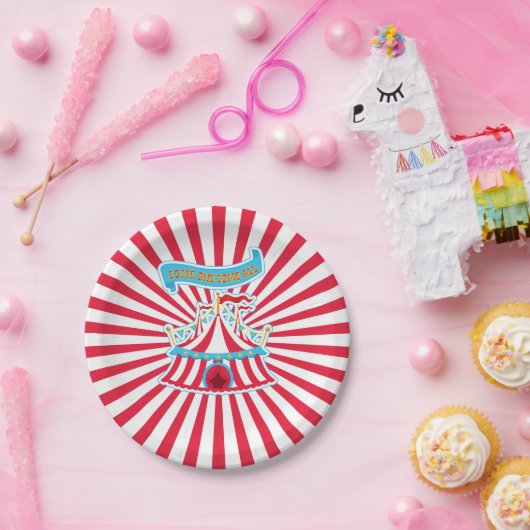 Karneval u. Zirkus-Party kommen man kommen alle, Pappteller (Party)