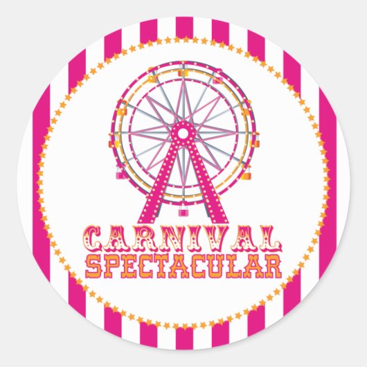 Karneval und Circus Party Runder Aufkleber (Vorderseite)
