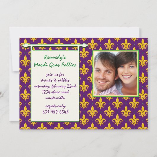 Karneval-Unsinnigkeits-Foto-Einladung Einladung (Vorderseite)