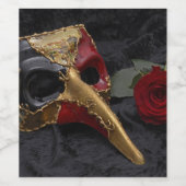 Karneval Venezianisch Pantalone Masquerade Rose Weinetikett (Einzelnes Label)