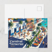Karneval Veracruz Mexiko Postkarte (Vorne/Hinten)