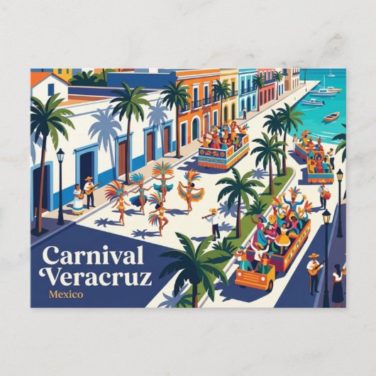 Karneval Veracruz Mexiko Postkarte (Vorderseite)
