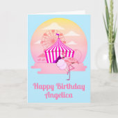 Karneval von Fun Flamingo Geburtstagsparty Karte (Vorderseite)