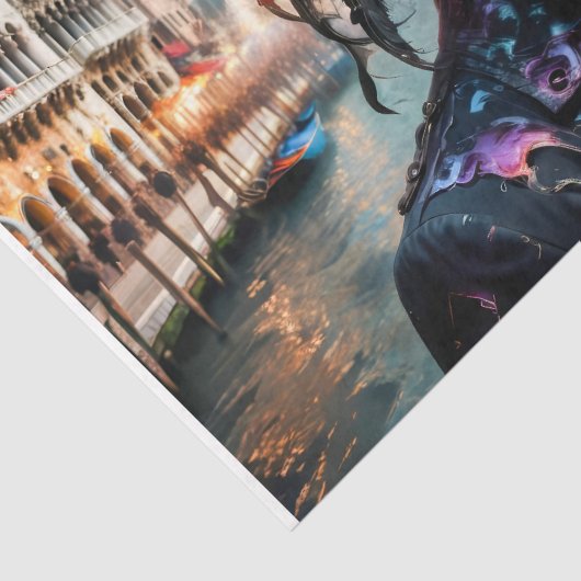 Karneval von Venedig - Dekoupage - Seidenpapier (Detail)