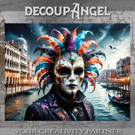 Karneval von Venedig - Dekoupage - Seidenpapier