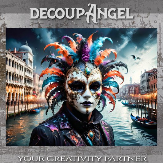 Karneval von Venedig - Dekoupage - Seidenpapier