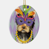 Karneval Yorkie Keramikornament (Rechts)