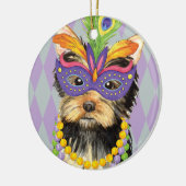 Karneval Yorkie Keramikornament (Links)