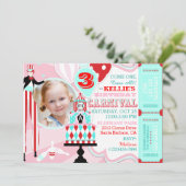 Karneval Zelt Kuchen Geburtstagseinladung Einladung (Stehend Vorderseite)