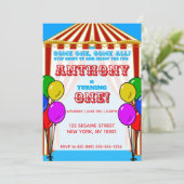 Karneval Zirkus Party Einladung (Stehend Vorderseite)