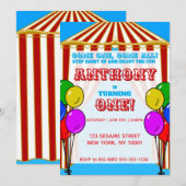 Karneval Zirkus Party Einladung (Vorne/Hinten)