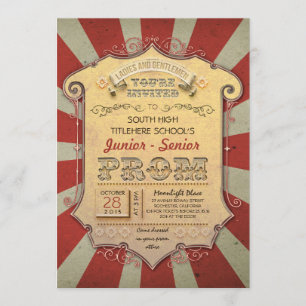 Karneval - Zirkus Vintage-Abiturball Einladung