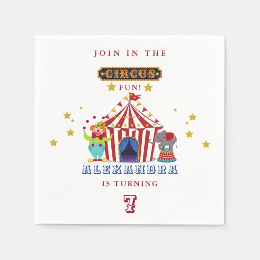 Karneval zum Geburtstag Serviette (Vorderseite)