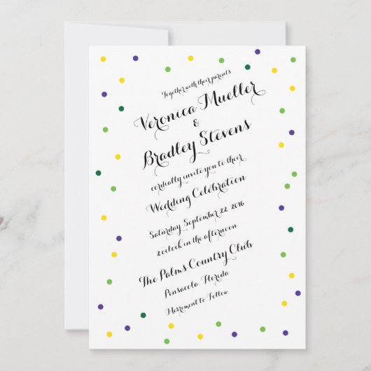 Karnevalconfetti-Einladung Einladung (Vorderseite)