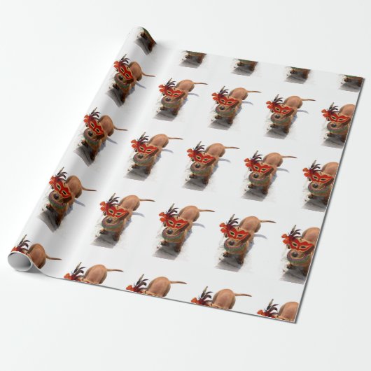 KarnevalDachsundhund Geschenkpapier (Ungerollt)