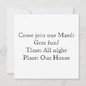 Karnevaleinladungen mit Maske und Lilie Einladung (Rückseite)