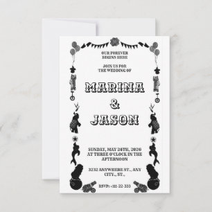 Karnevalfestival schwarz und weiß save the date