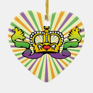 Karnevalherzkrone Keramik Ornament