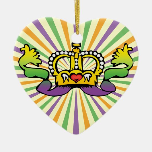 Karnevalherzkrone Keramik Ornament (Vorne)