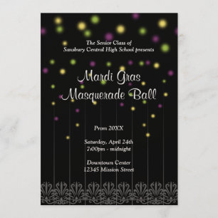 Karnevalmaskerade Confettiabschlussball-Tanzball Einladung