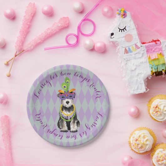 KarnevalminiSchnauzer Pappteller (Party)