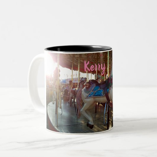 Karnevals-angemessenes Karussell Zweifarbige Tasse (Vorderseite Links)