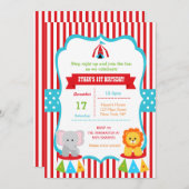 Karnevals-Geburtstags-Party Einladungs-Zirkus Einladung (Vorne/Hinten)