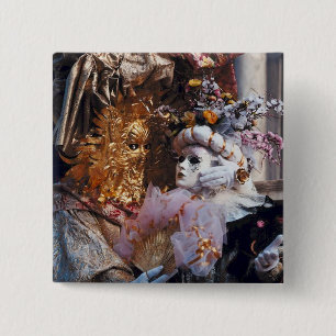 Karnevals-Maske ~ Italiener-Festival Venedigs Button