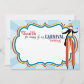 Karnevals-Stelze-Wanderer-Zuckerwatte danken Ihnen Dankeskarte (Rückseite)