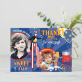 Karnevals-Stelze-Wanderer-Zuckerwatte danken Ihnen Dankeskarte (Stehend Vorderseite)