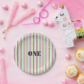 Karnevals-Streifen-Pappteller {Editable Text} Pappteller (Party)