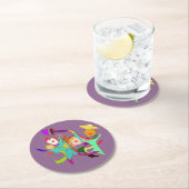 Karnevals-Tänzer auf Lila Runder Pappuntersetzer (Vor Ort)