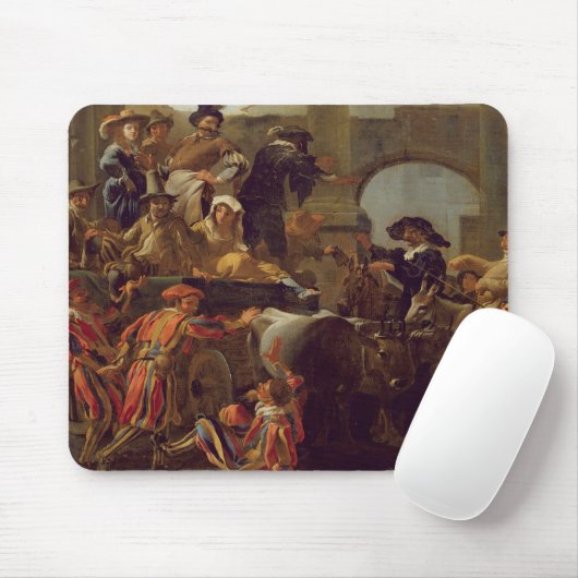 Karnevals-Zeit in Rom, 1653 (Öl auf Leinwand) Mousepad (Mit Mouse)