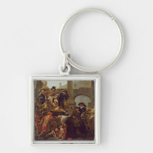 Karnevals-Zeit in Rom, 1653 (Öl auf Leinwand) Schlüsselanhänger