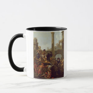 Karnevals-Zeit in Rom, 1653 (Öl auf Leinwand) Tasse