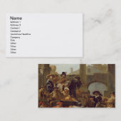 Karnevals-Zeit in Rom, 1653 (Öl auf Leinwand) Visitenkarte (Vorne/Hinten)