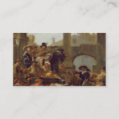 Karnevals-Zeit in Rom, 1653 (Öl auf Leinwand) Visitenkarte (Rückseite)